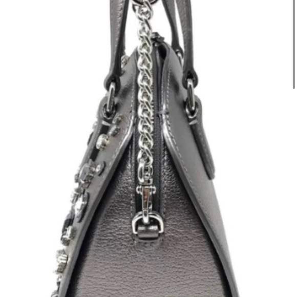 kate spade New York Mini Riley Laurel Way Embellished Gunmetal Satchel Bag - Picture 3 of 6